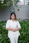 Kavya Bhosale in Naseebo Cloud White Linen Co-ord Set