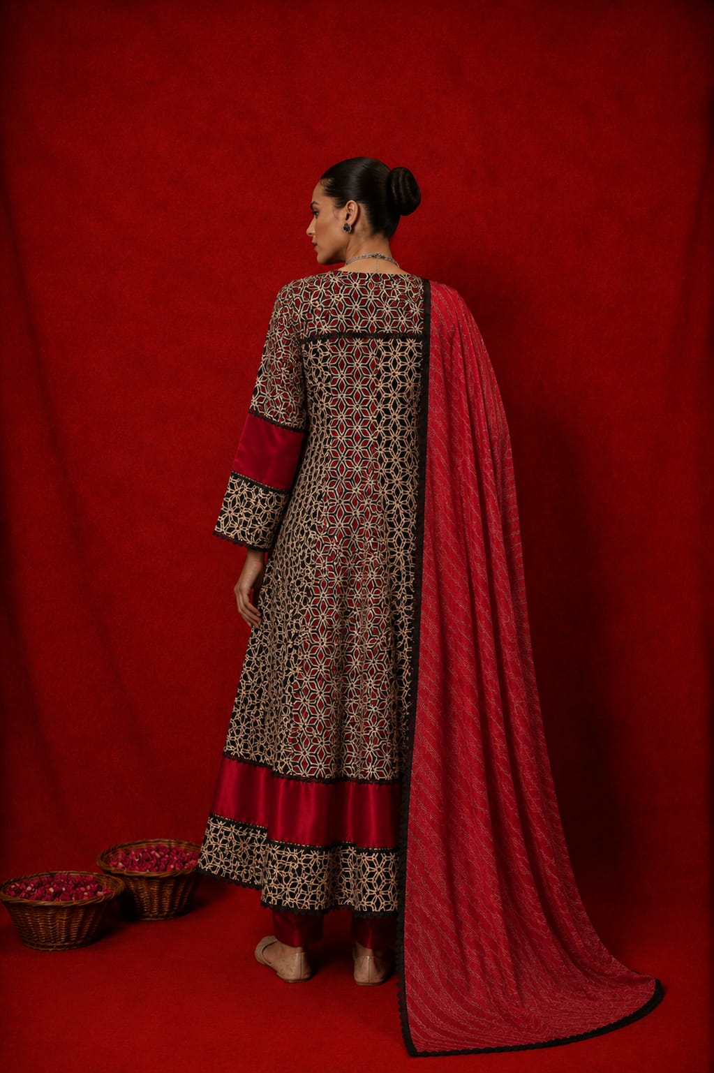 Naseebo Zohra Ajrakh Anarkali Set