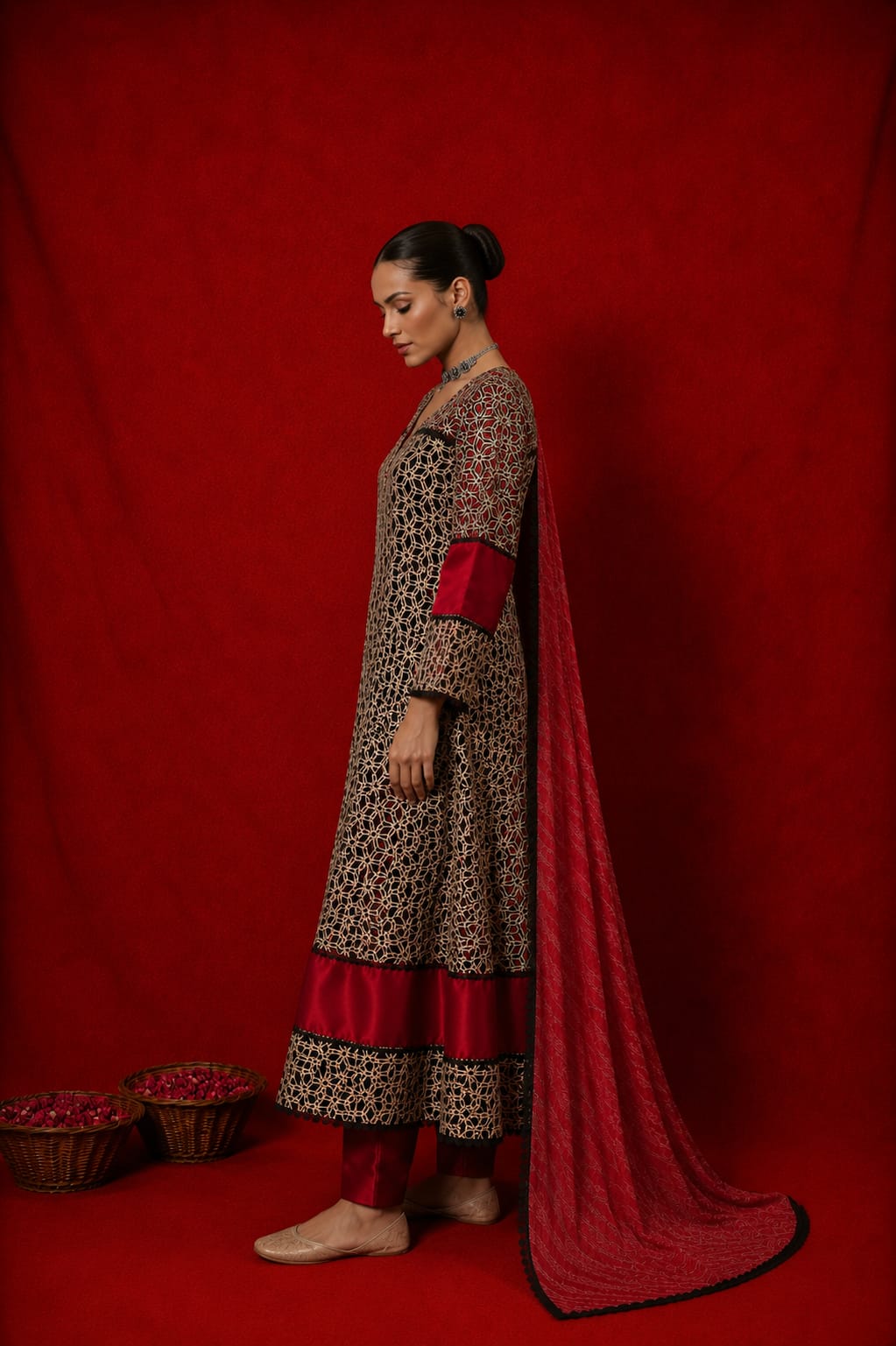 Naseebo Zohra Ajrakh Anarkali Set