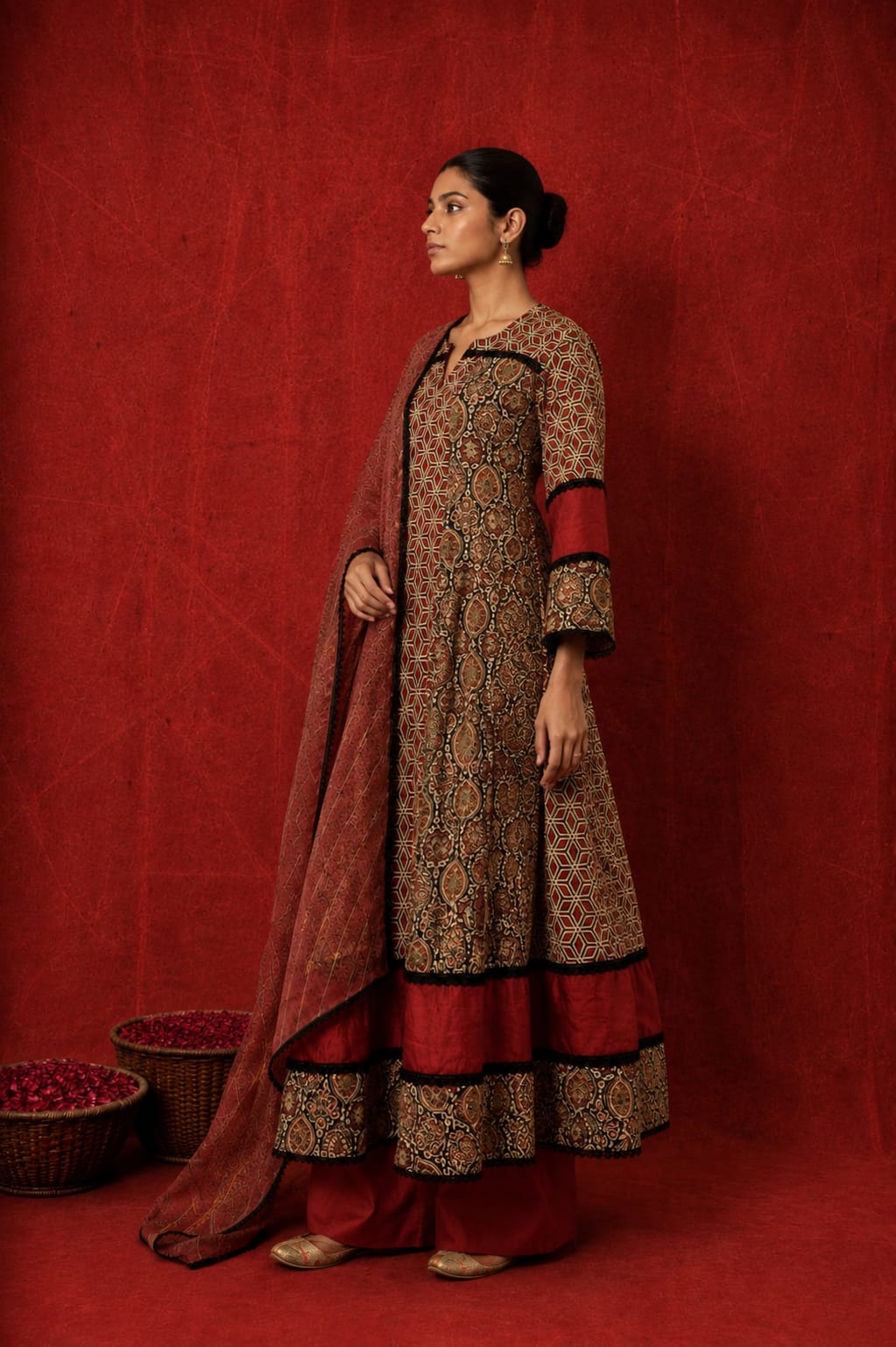 Abeer Ajrakh Anarkali Set