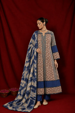 Mehrun Ajrakh Anarkali Set
